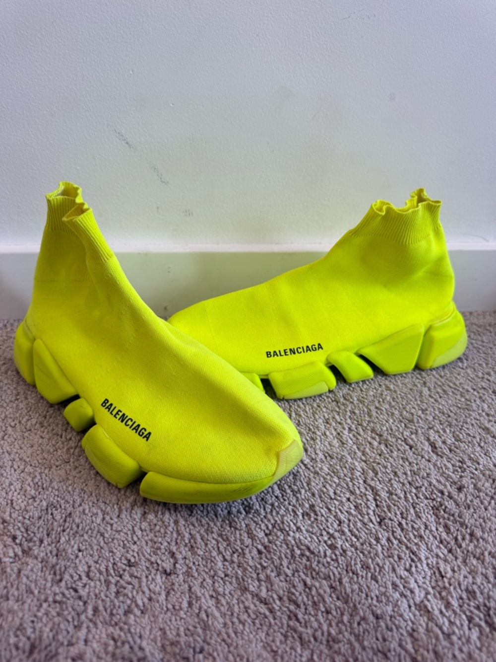 Balenciaga Neon Yellow Speed Trainer Sock Sneakers